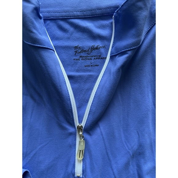 The Tailored Sportsman Womens Long Sleeve Quarter Zip Pullover Top Blue L - Picture 2 of 7